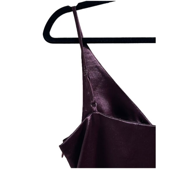 NWT Olivaceous Burgundy Purple Wine Satin Slip Dress Spaghetti Strap Small - Picture 12 of 14